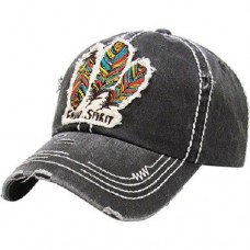 FREE SPIRIT Black Ladies Cap Factory Distressed Hat  eb-92022617